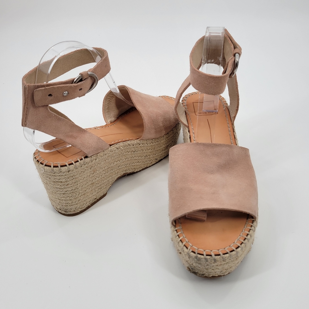 Dolce Vita Suede Leather Wedge Sandal Espadrilles 8.5